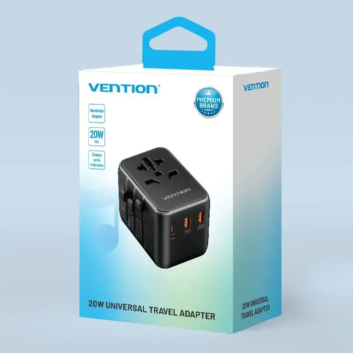 Vention 3-Port USB Universal Travel Adaptor - FJEB0
