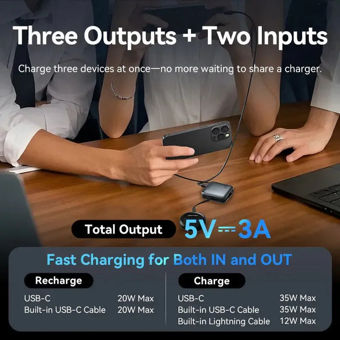 Vention 10000mAh 35W Travel Power Bank - FHFH0