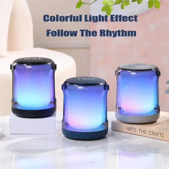 T&G TG376 RGB LED Breathing Light Rechargeable Bluetooth-compatible Speaker Portable Wireless Stereo Subwoofer - Black