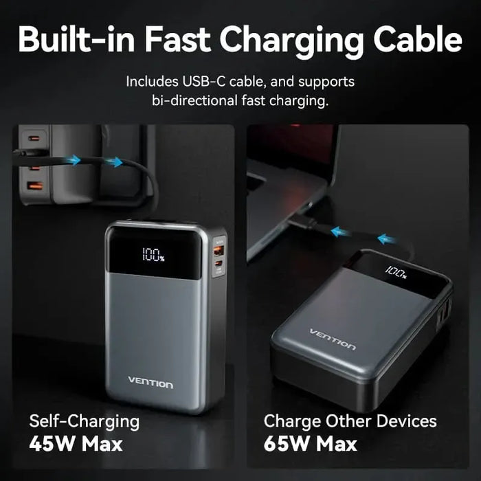 Vention 20000mAh 65W Travel Power Bank - FHYB0