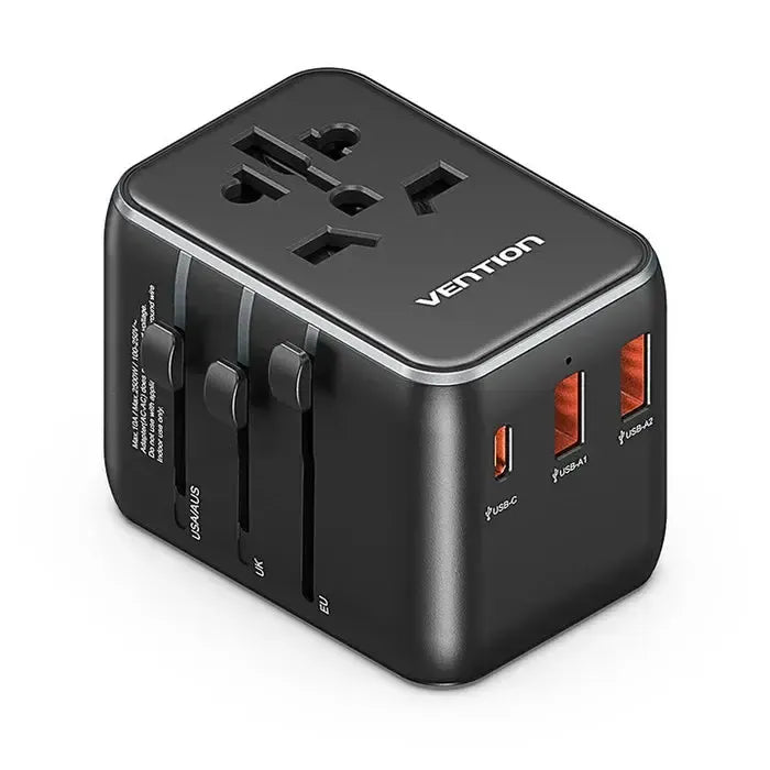Vention 3-Port USB Universal Travel Adaptor - FJEB0