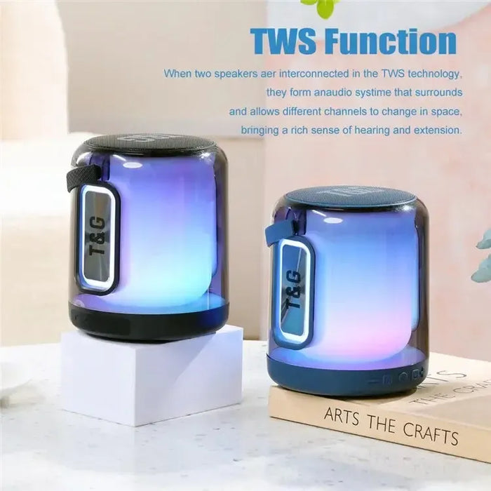 T&G TG376 RGB LED Breathing Light Rechargeable Bluetooth-compatible Speaker Portable Wireless Stereo Subwoofer - Black