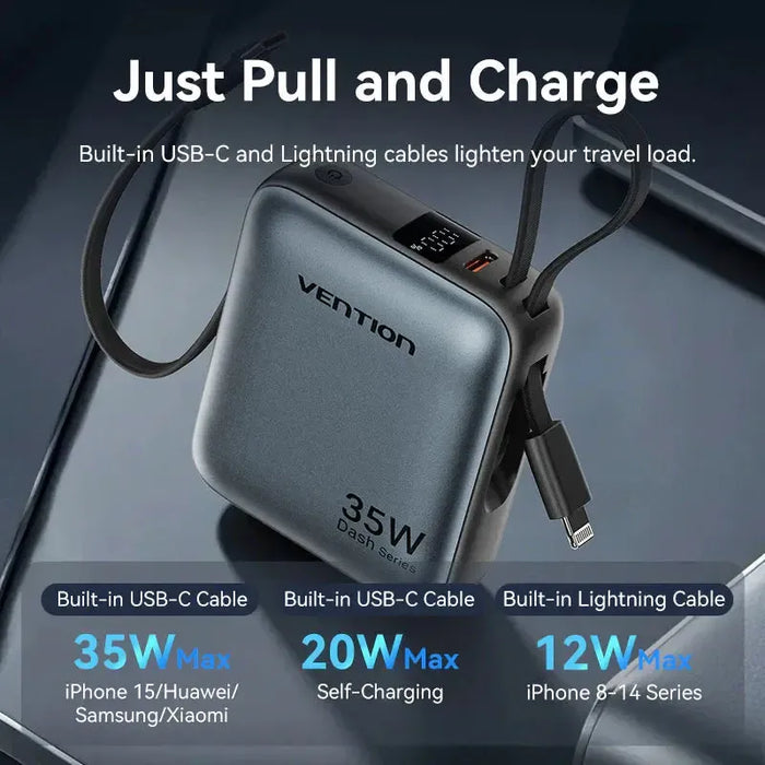 Vention 10000mAh 35W Travel Power Bank - FHFH0