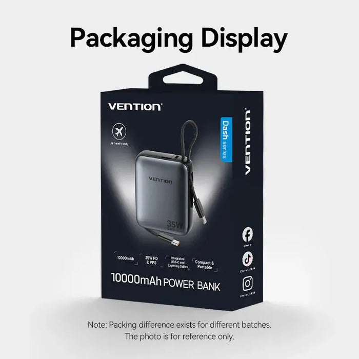 Vention 10000mAh 35W Travel Power Bank - FHFH0