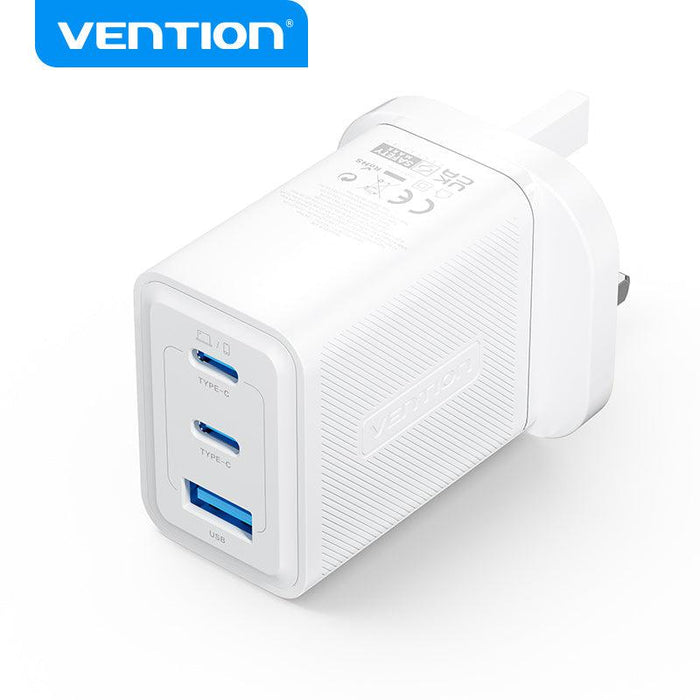 Vention 3-Port USB-C + USB-C + USB-A GaN Charger (65W) - FERW0-UK