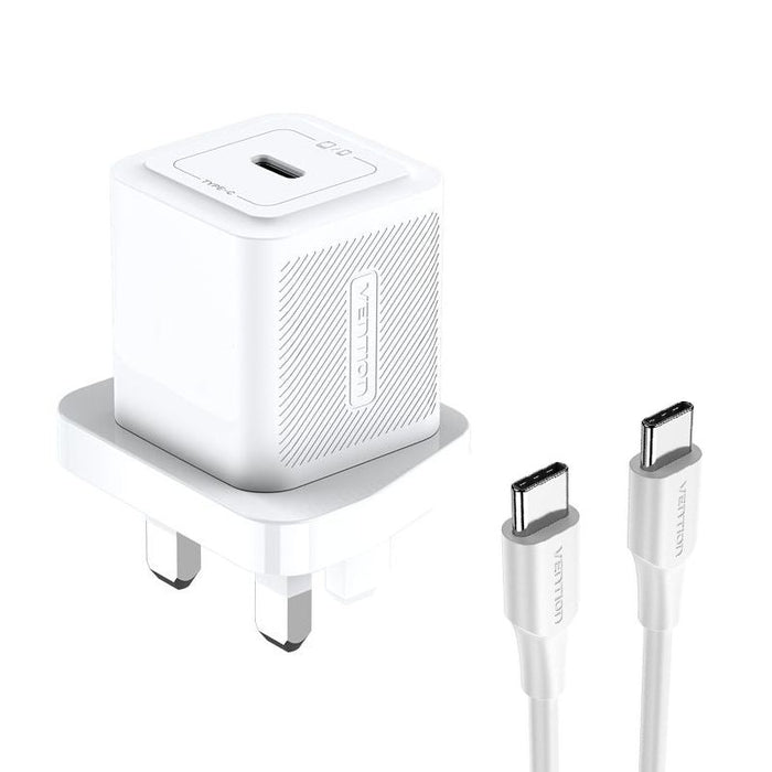 Vention 1-Port USB-C GaN Charger (20W) with USB-C to USB-C Cable (1M) TZ-FEPW0-UK-01