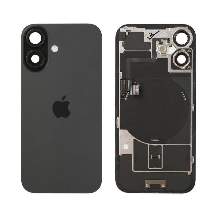 For iPhone 16 Replacement Back Glass With Camera Lens and NFC (Black)