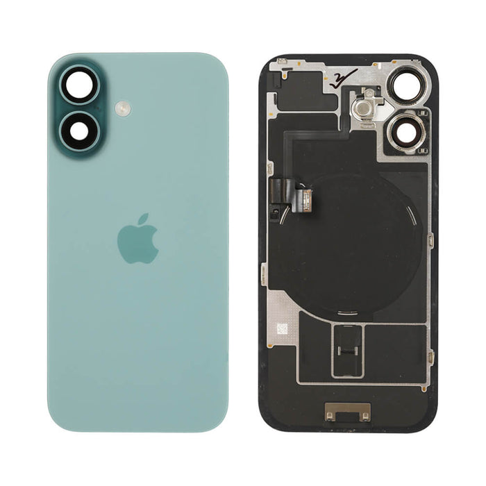 For iPhone 16 Replacement Back Glass With Camera Lens and NFC (Teal)