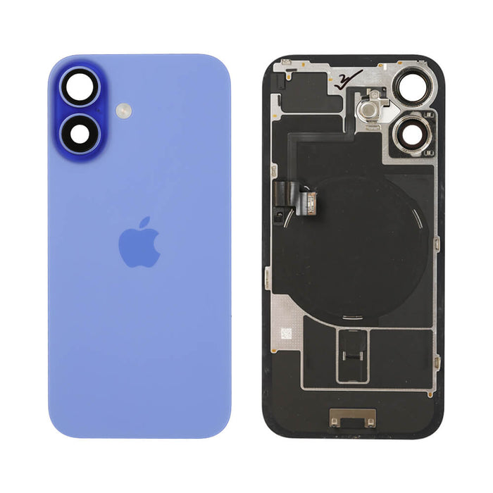 For iPhone 16 Replacement Back Glass With Camera Lens and NFC (Ultramarine)