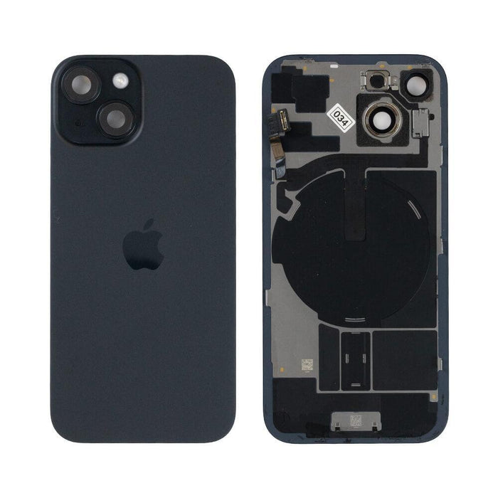 For iPhone 15 Replacement Back Glass With Camera Lens and NFC (Black)