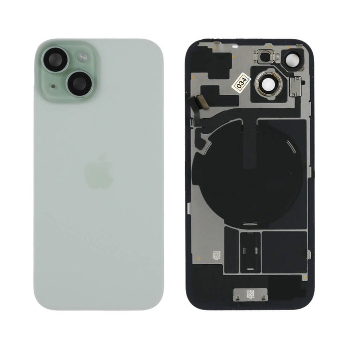 For iPhone 15 Replacement Back Glass With Camera Lens and NFC (Green)