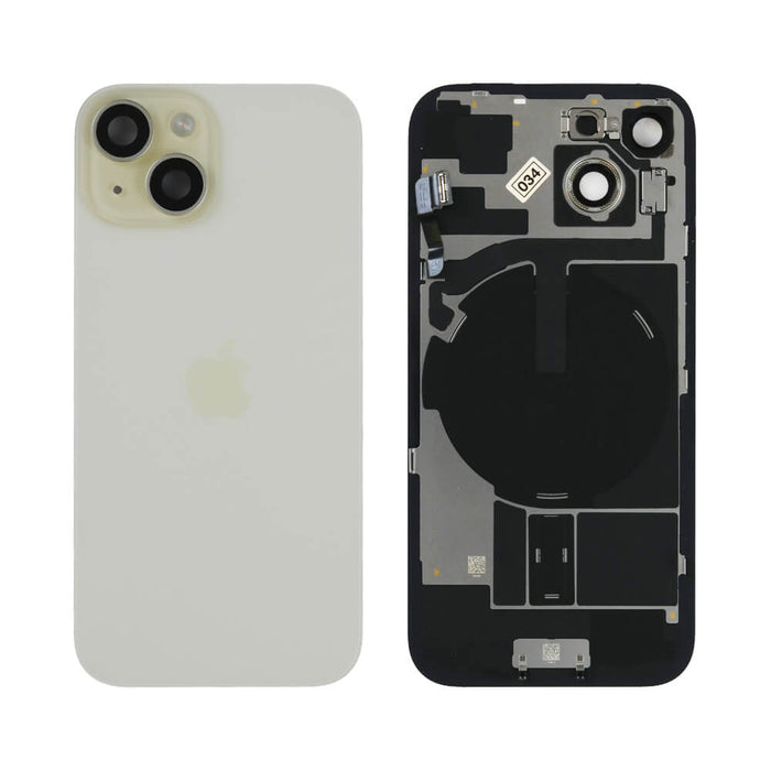 For iPhone 15 Replacement Back Glass With Camera Lens and NFC (Yellow)