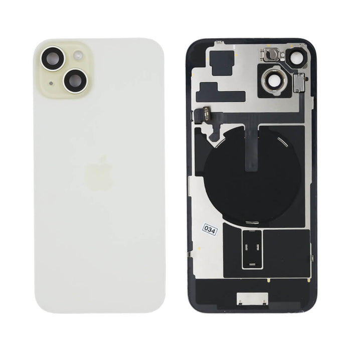 For iPhone 15 Plus Replacement Back Glass With Camera Lens and NFC (Yellow)