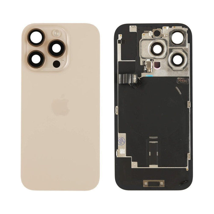 For iPhone 16 Pro Replacement Back Glass With Camera Lens and NFC (Desert Titanium)