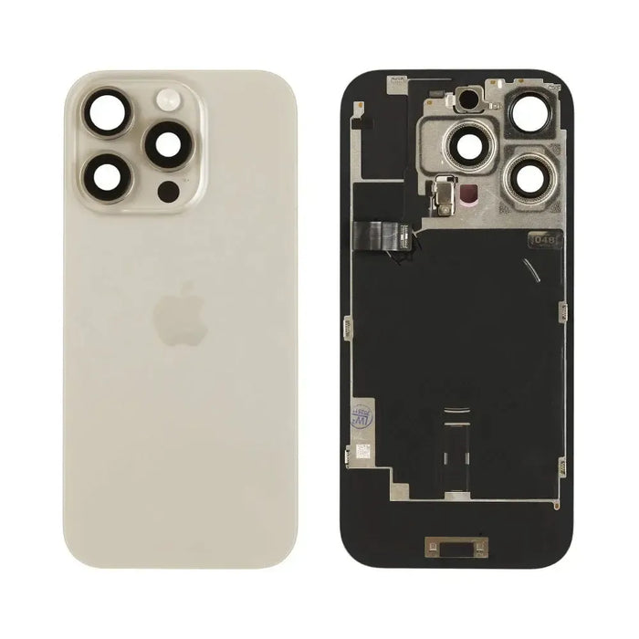For iPhone 16 Pro Replacement Back Glass With Camera Lens and NFC (Natural Titanium)