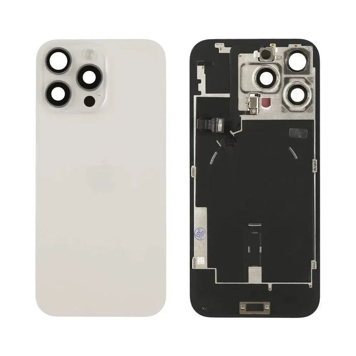 For iPhone 16 Pro Max Replacement Back Glass With Camera Lens and NFC (White Titanium)