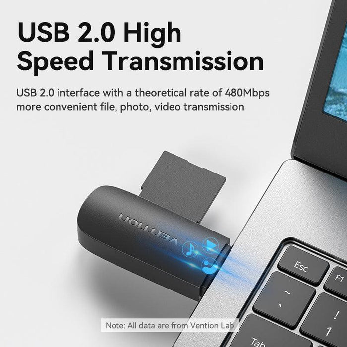 Vention 2-in-1 USB 2.0 A Card Reader (SD+TF) Single Drive Letter - CLEB0