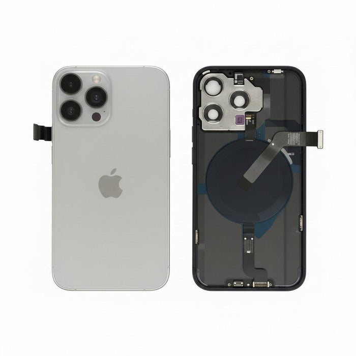 For iPhone 15 Pro Max Replacement Back Glass With Camera Lens and NFC (White Titanium)