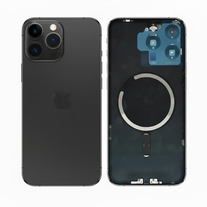 For Apple iPhone 15 Pro Max Replacement Back Glass With Magnets And Camera Lens (Black Titanium)