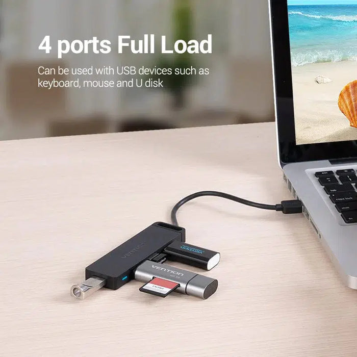 Vention 4-Port USB 2.0 Hub With Power Supply 0.15m - CHMBB