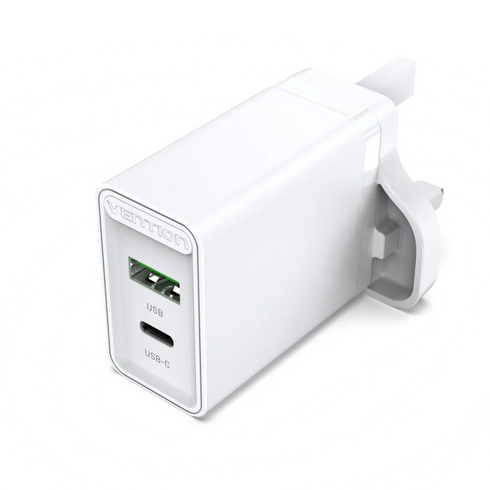 Vention Two-Port USB (A+C) Wall Charger (18W/20W) - FBBW0-UK