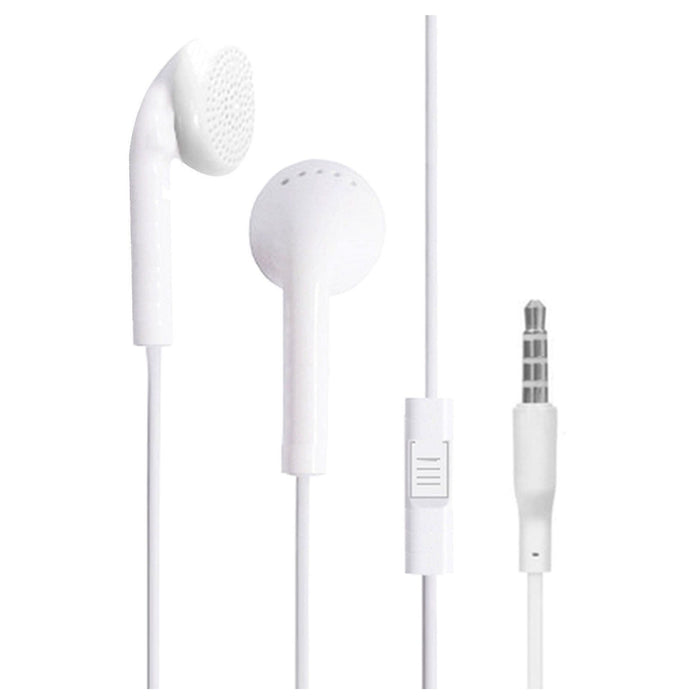 Wired Earphones with Mic and Volume Control Keys (White)