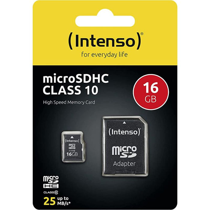 Intenso 16GB Class 10 Micro SD Card (SD Adaptor Included)