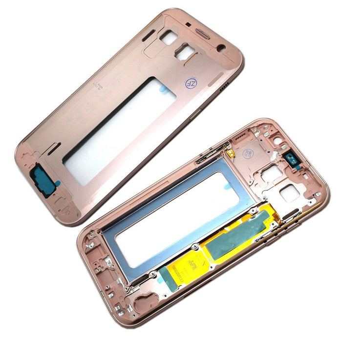 For Samsung Galaxy A720 / A7 2017 Replacement Mid Frame Chassis With Buttons (Pink)-Repair Outlet