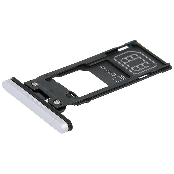 For Sony Xperia XZ3 Replacement SIM & SD Card Tray / Holder (White Silver)-Repair Outlet