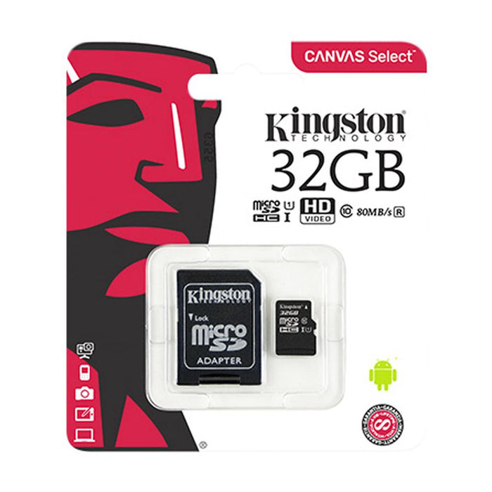 Kingston 32GB Canvas Select MicroSD Memory Card (SD Adaptor Included)-Repair Outlet