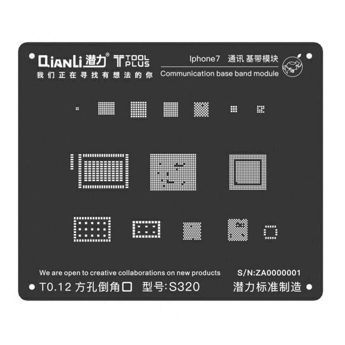 QianLi 3D BGA Stencil Template -Communication Base Band Module - iPhone 7 (S320)-Repair Outlet