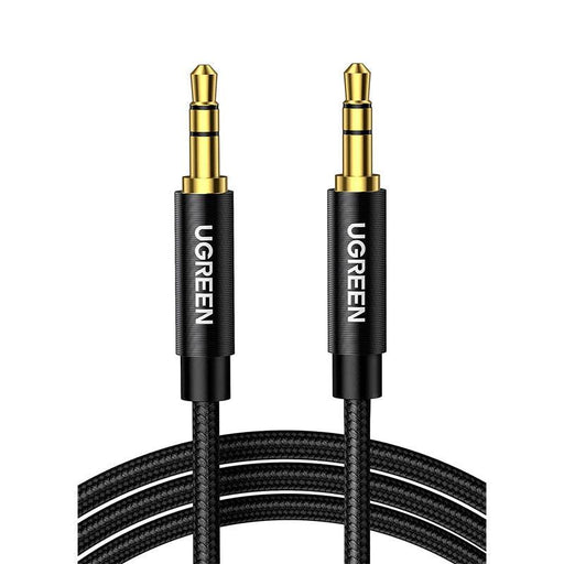 UGREEN 3.5mm Male to 3.5mm Male Cable Gold Plated Metal Case with Braid 1m (Black)-Repair Outlet